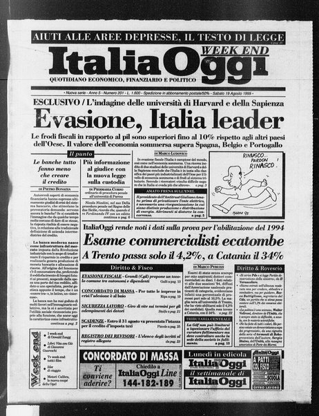 Italia oggi : quotidiano di economia finanza e politica